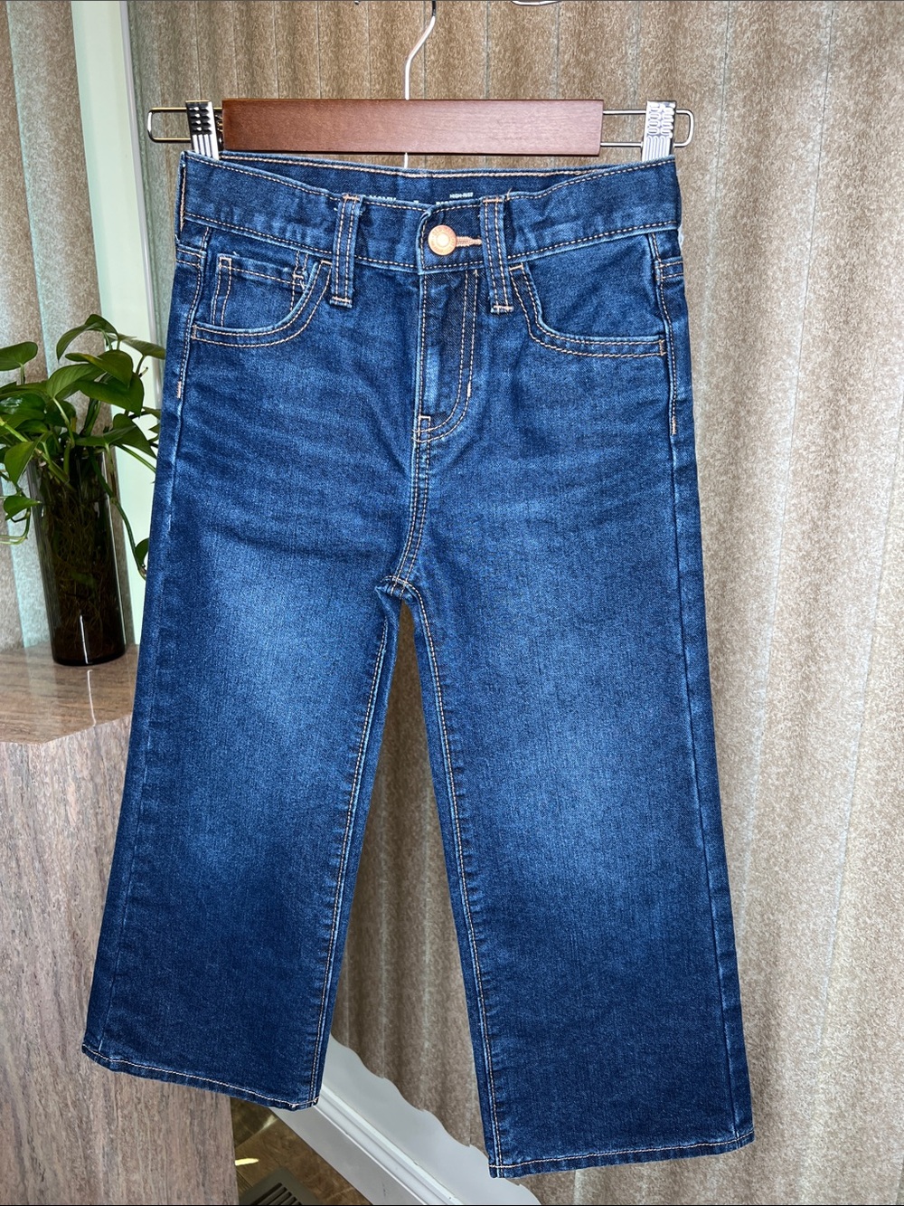 Old Navy Dark Blue Kids Wide-Leg Denim Jeans for Girls S-7